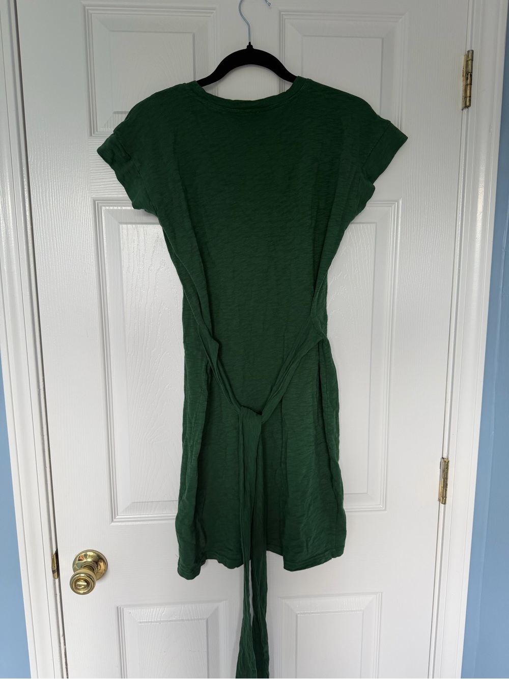 J. Crew Green Short Sleeve Tie Waist T-Shirt Dress Size Extra Small - Picture 5 of 5
